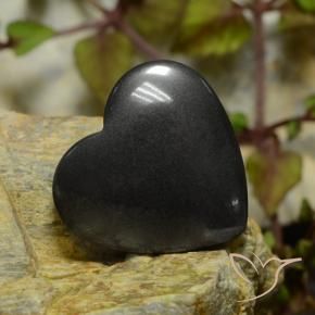Hematita Cinza escuro Natural 22.71ct, Coração, Opaco