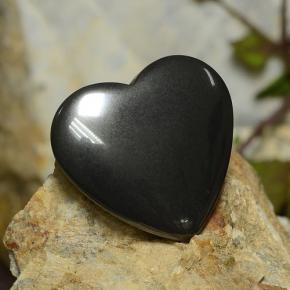 Hematita cinza natural 23,71ct, formato de coração, opaco