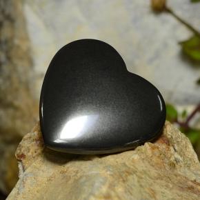 Hematita cinza natural 23,71ct, formato de coração, opaco