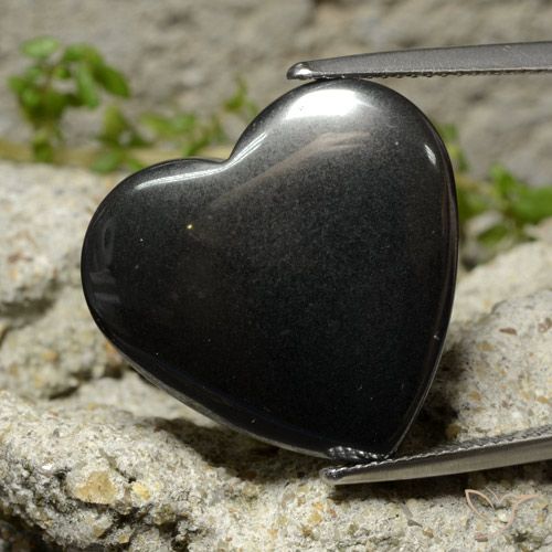 23.41ct Natural preto cinza Hematita, Coração, Opaco