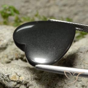 Hematita preto cinza Natural 23.41ct, Coração, Opaco