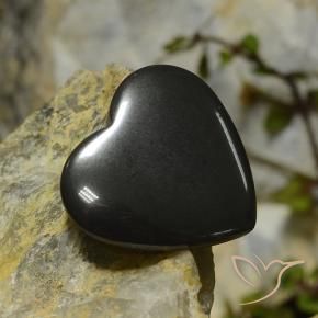 Hematita preto cinza Natural 23.44ct, Coração, Opaco