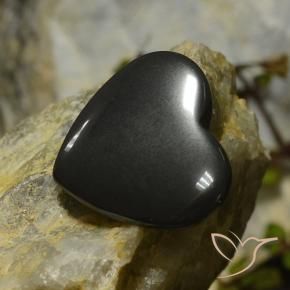 Hematita preto cinza Natural 23.44ct, Coração, Opaco