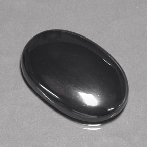 Hematita cinza natural 43,96ct, corte oval, opaco