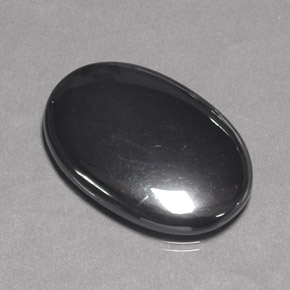 Hematita cinza natural 31,89ct, corte oval, opaco