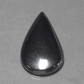 Hematita preto cinza Natural 23.35ct, Formato de pêra, Opaco