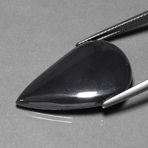 Hematita preto cinza Natural 23.35ct, Formato de pêra, Opaco
