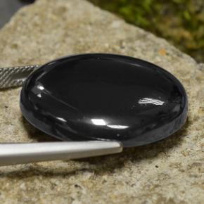 Hematita cinza escuro natural 57,22ct, corte redondo, opaco