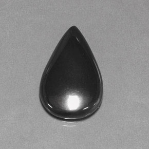 Hematita cinza natural 19,39ct, formato de pêra, opaco