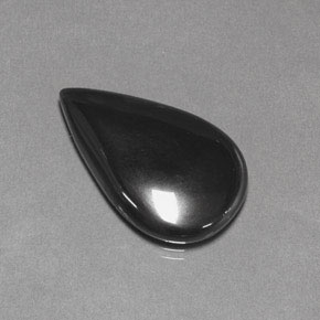 Hematita cinza natural 19,39ct, formato de pêra, opaco