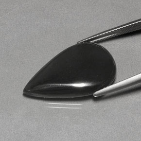 Hematita cinza natural 19,39ct, formato de pêra, opaco
