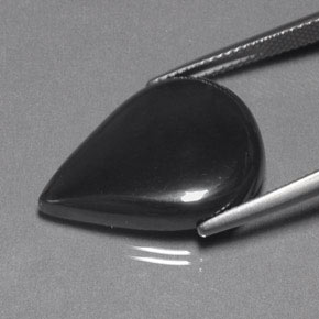 Hematita preto cinza Natural 20.78ct, Formato de pêra, Opaco