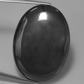 Hematita cinza natural 54,54ct, corte oval, opaco
