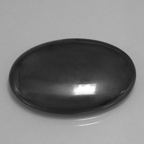Hematita cinza natural 54,54ct, corte oval, opaco