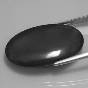 Hematita cinza natural 54,54ct, corte oval, opaco