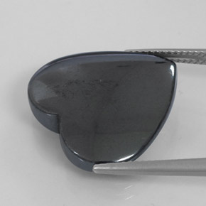 Hematita preto cinza Natural 25.88ct, Formato de coração, Opaco