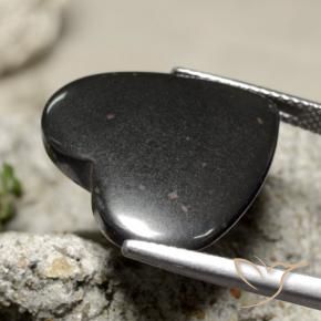Hematita Cinza escuro Natural 23.99ct, Coração, Opaco