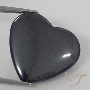 22.70ct Natural preto cinza Hematita, Coração, Opaco