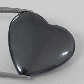 Hematita cinza natural 23,42ct, formato de coração, opaco