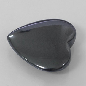 Hematita cinza natural 23,42ct, formato de coração, opaco