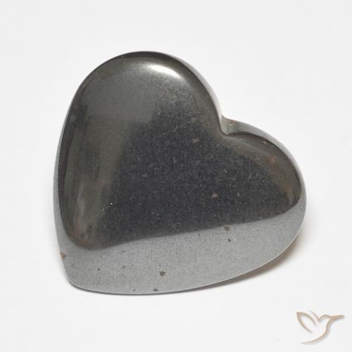 23.70ct Natural Cinza prateado Hematita, Coração, Opaco