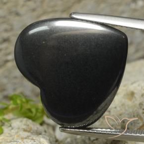 Hematita Cinza escuro Natural 23.09ct, Coração, Opaco