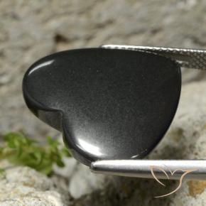 Hematita Cinza escuro Natural 23.09ct, Coração, Opaco