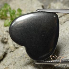 Hematita Cinza escuro Natural 23.05ct, Coração, Opaco