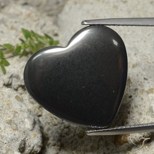 23.25ct Natural Cinza escuro Hematita, Coração, Opaco