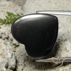 Hematita Cinza escuro Natural 23.25ct, Coração, Opaco