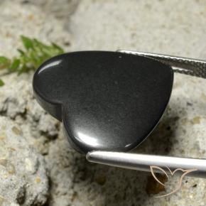 Hematita Cinza escuro Natural 23.25ct, Coração, Opaco