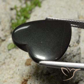 Hematita Cinza escuro Natural 22.87ct, Coração, Opaco