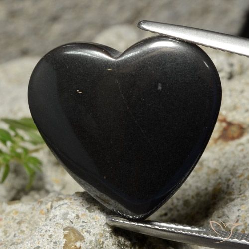 23.29ct Natural preto cinza Hematita, Coração, Opaco