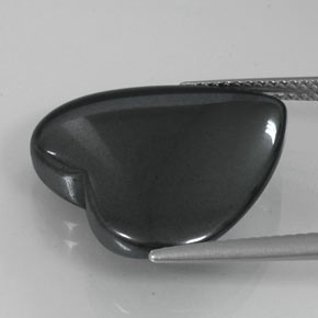 Hematita cinza natural 23,17ct, formato de coração, opaco