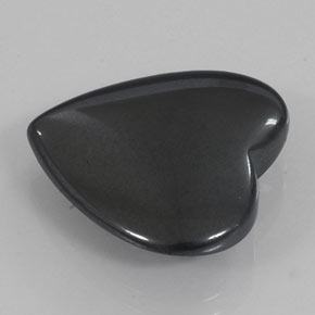 Hematita cinza natural 22,90ct, formato de coração, opaco