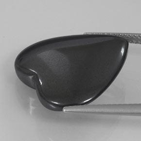 Hematita cinza natural 22,90ct, formato de coração, opaco