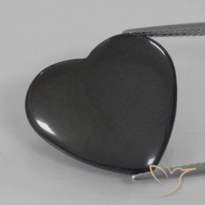 22.91ct Natural Cinza escuro Hematita, Coração, Opaco