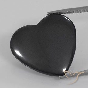 22.57ct Natural Cinza escuro Hematita, Coração, Opaco