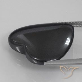 Hematita Cinza escuro Natural 22.57ct, Coração, Opaco