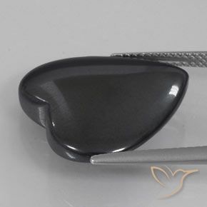 Hematita preto cinza Natural 23.38ct, Coração, Opaco