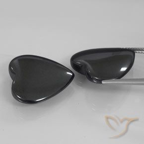 Pedras preciosas de Hematita Cinza escuro natural de 46.20 ct, Coração, Opaco