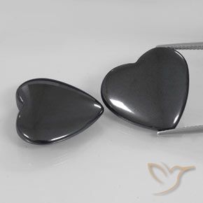 46.25ctw Natural preto cinza Hematita, Coração, Opaco