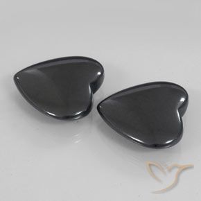 Pedras preciosas de Hematita preto cinza natural de 46.25 ct, Coração, Opaco