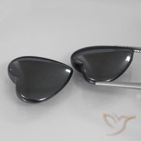Pedras preciosas de Hematita preto cinza natural de 46.25 ct, Coração, Opaco