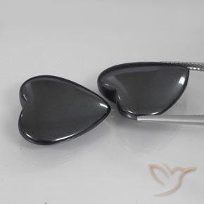 Pedras preciosas de Hematita Cinza escuro natural de 46.56 ct, Coração, Opaco