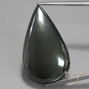 53.68ct Natural Cinza escuro Hematita, Formato de pêra, Opaco