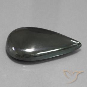 Hematita Cinza escuro Natural 53.68ct, Formato de pêra, Opaco