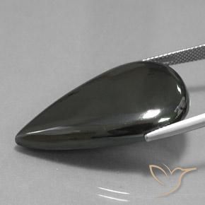 Hematita Cinza escuro Natural 53.68ct, Formato de pêra, Opaco