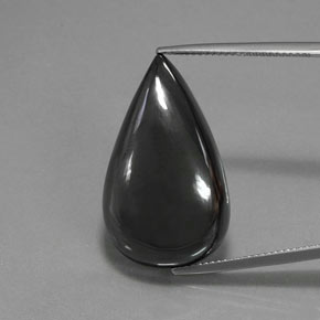 Hematita preto cinza Natural 43.28ct, Formato de pêra, Opaco