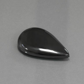 Hematita preto e cinza natural 28,96ct, formato de pêra, opaco